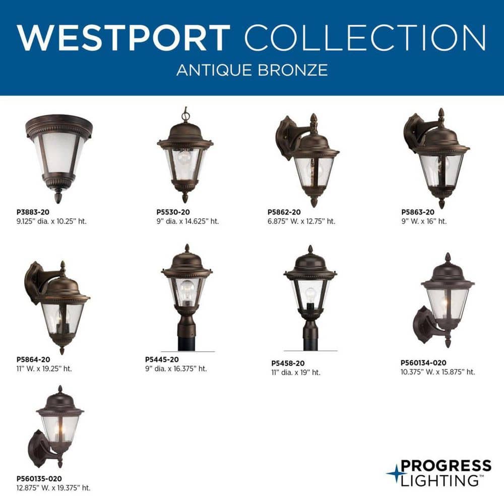 Antique Bronze 13" Outdoor Wall Lantern with Seeded Glass