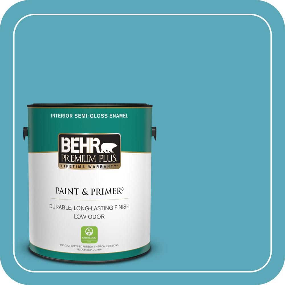 1 gal. #T15-11 Sonic Blue Semi-Gloss Enamel Low Odor Interior Paint & Primer price history on PriceWatchPro