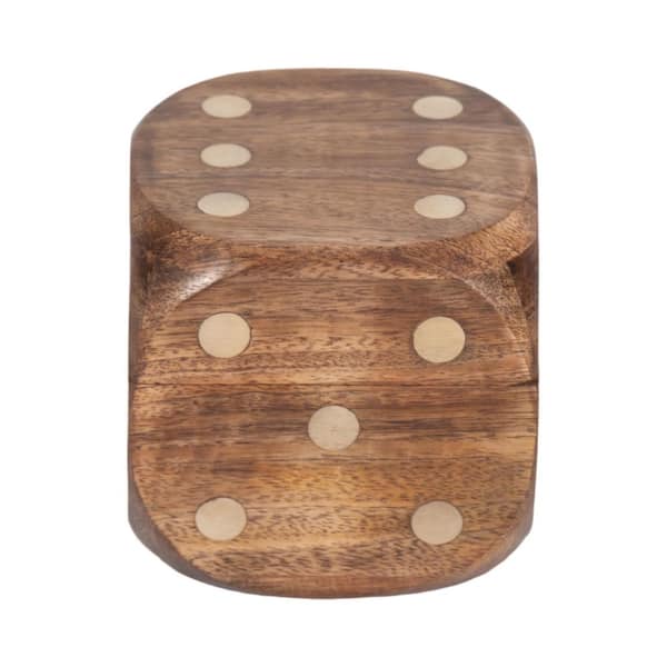 Liv & Skye Brown 4 in. Mango Wood Dice Box Game Set With Dice Inside