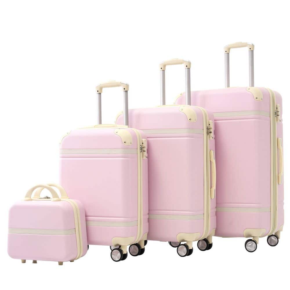 Polibi 4-Piece Light Pink Hardshell and Cosmetic Case Spinner