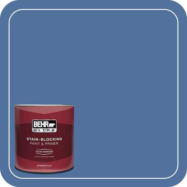 BEHR ULTRA 1 qt. #PMD-23 Cobalt Flame Extra Durable Flat Interior Paint & Primer