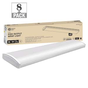 4 ft. 96-Watt Equivalent 5200 Lumens White Integrated LED Shop Light Garage Light 120-277v 4000K Bright White (8-Pack)