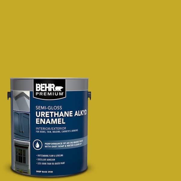 BEHR PREMIUM 1 gal. Home Decorators Collection #HDC-MD-03 Citronette Urethane Alkyd Semi-Gloss Enamel Interior/Exterior Paint