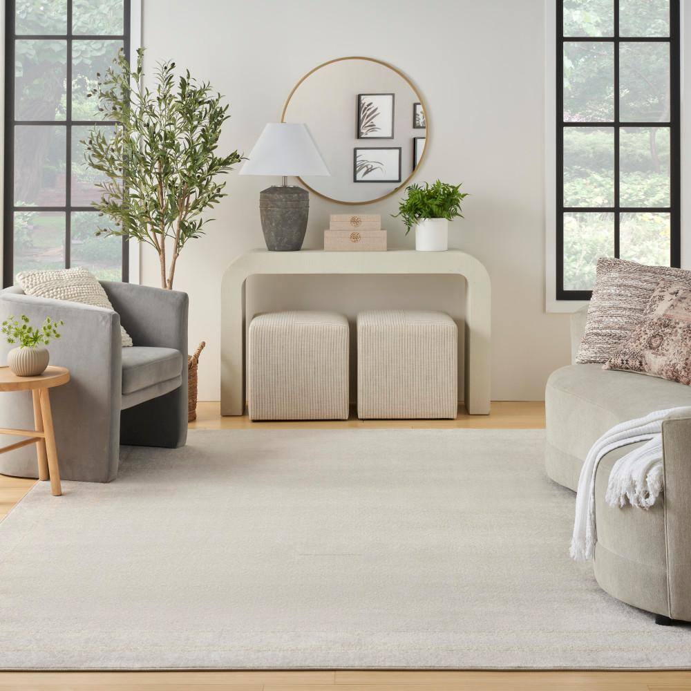 Ivory Gold 9' x 12' Rectangular Washable Outdoor Rug