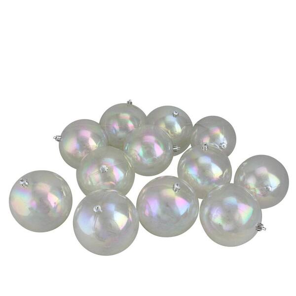 Northlight Shatterproof Clear Iridescent Christmas Ball Ornaments (12-Count)