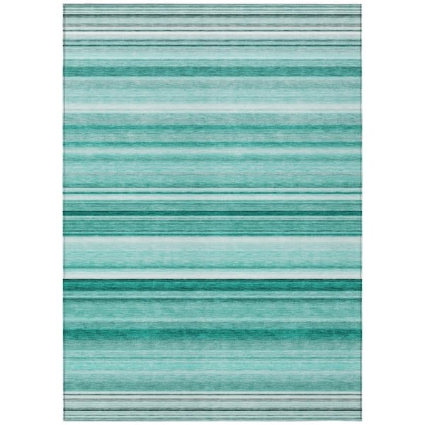 Chantille ACN529 Aqua 9 ft. x 12 ft. Machine Washable Indoor/Outdoor Geometric Area Rug
