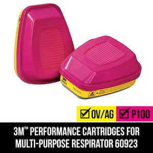 OV AG P100 Replacement Respirator Cartridges for Professional Multi-Purpose Reusable Respirator (1-Pair)