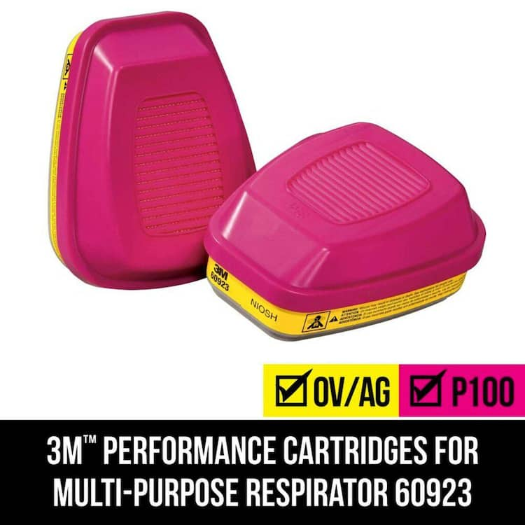 3M OV AG P100 Replacement Respirator Cartridges for Professional Multi-Purpose Reusable Respirator (1-Pair)