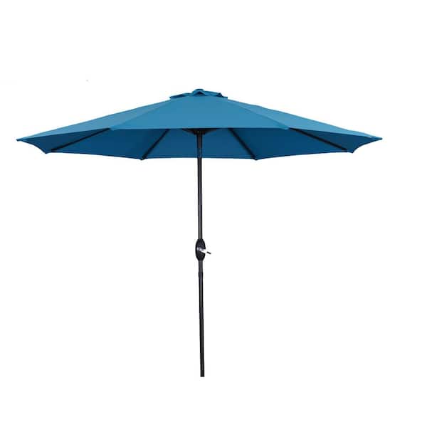 Unbranded 9 ft. Market Outdoor Patio Umbrella in Light Blue