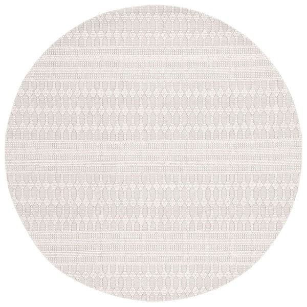 Marbella 6 ft. x 6 ft. Ivory/Beige Textured Round Rug