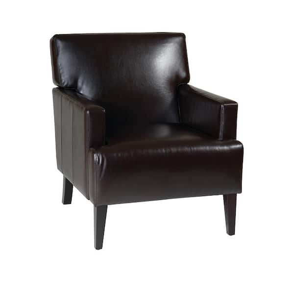 OSP Home Furnishings Carrington Espresso Eco Leather Arm Chair