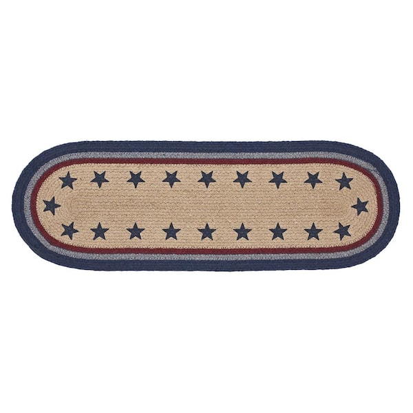 VHC Brands My Country 8 in. W x 24 in. L Navy Geometric Stars Cotton ...