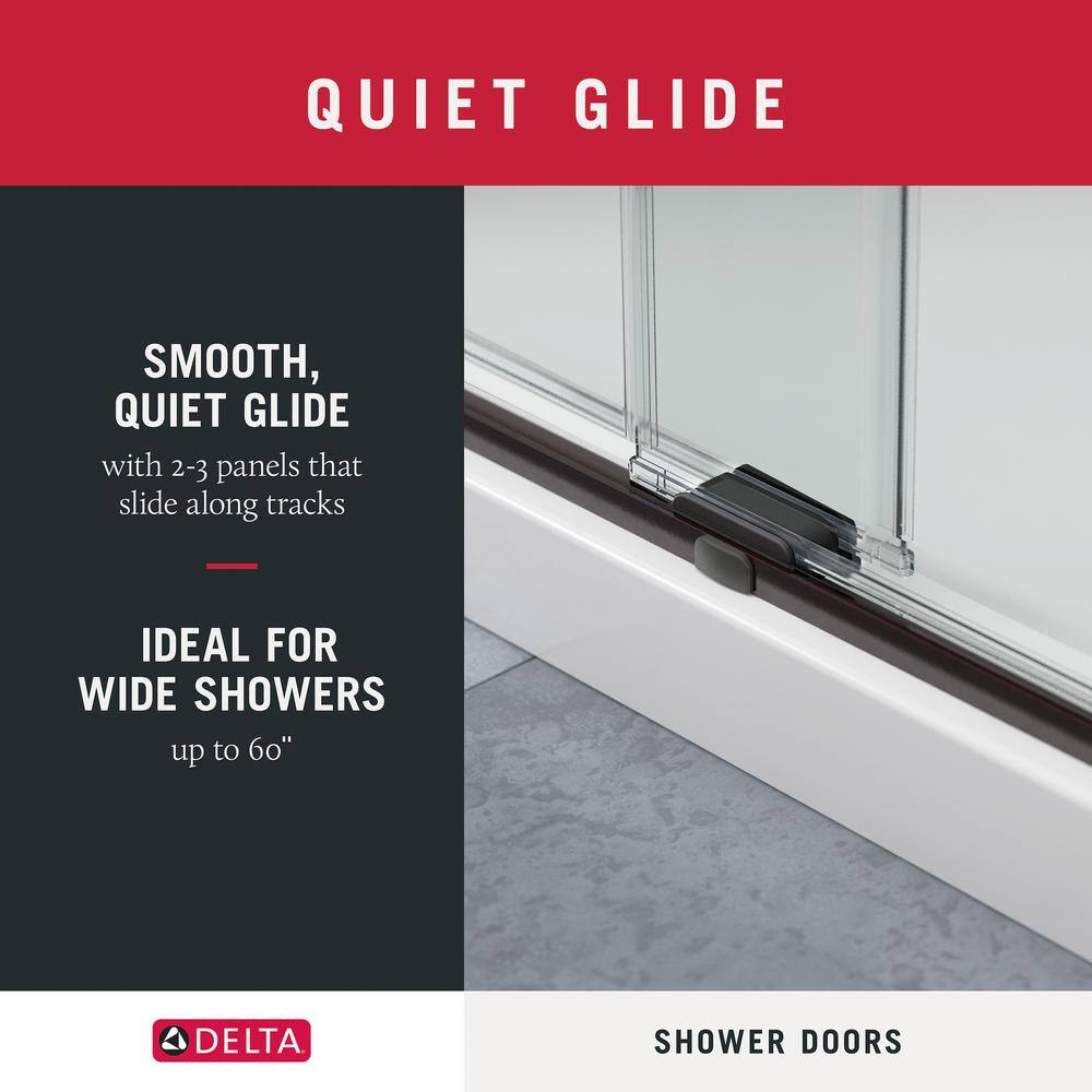 Paxos 60" Frameless Nickel Sliding Shower Door with Clear Glass