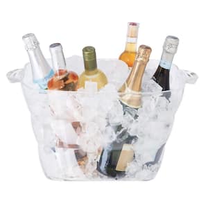 1.5 gal. 16.75 in. x 14 in. High-Quality Acrylic Crystal-Clear Square Beverage Tub with Integrated Easy Grip Handle