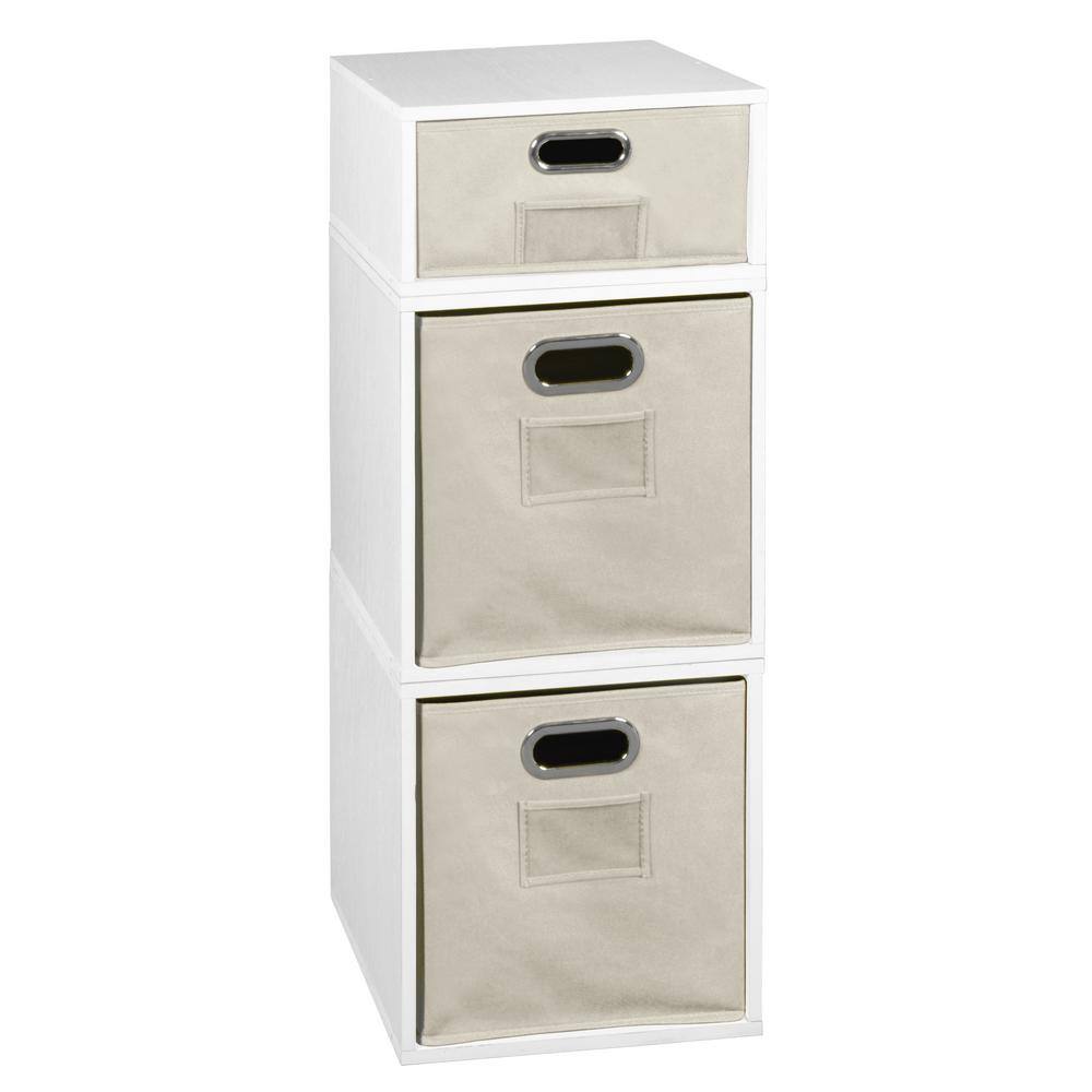 32.5 in. H x 13 in. W x 13 in. D Wood 3- Cube Organizer