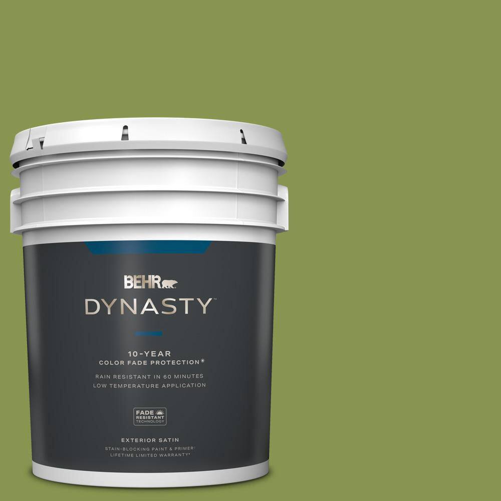 BEHR DYNASTY 5 gal. #M360-6 Bold Avocado Satin Exterior Stain-Blocking ...