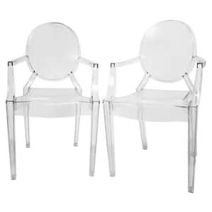 Dymas Clear Finished Plastic Dining Chairs (Set of 2)