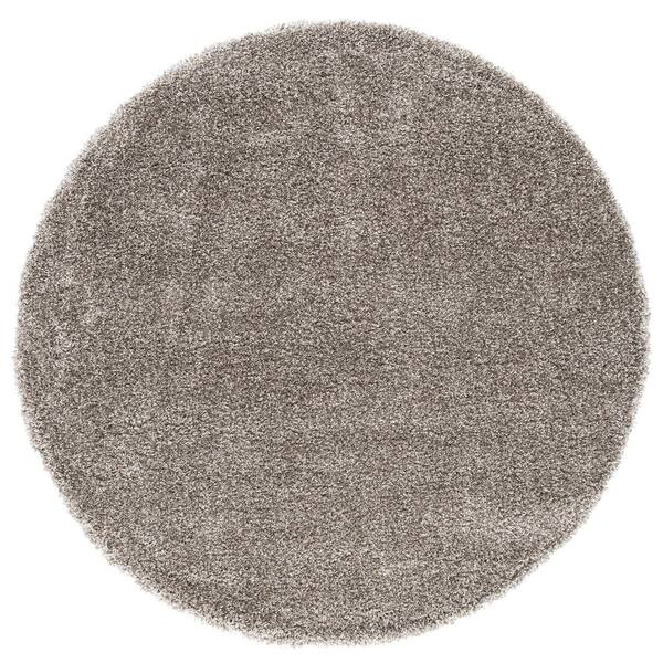 Milan Shag 11 ft. x 11 ft. Gray Solid Round Rug