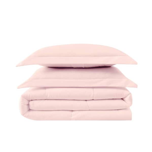 Everyday Antimicrobial 2-Piece Blush Microfiber Twin/Twin XL Down Alternative Comforter Set