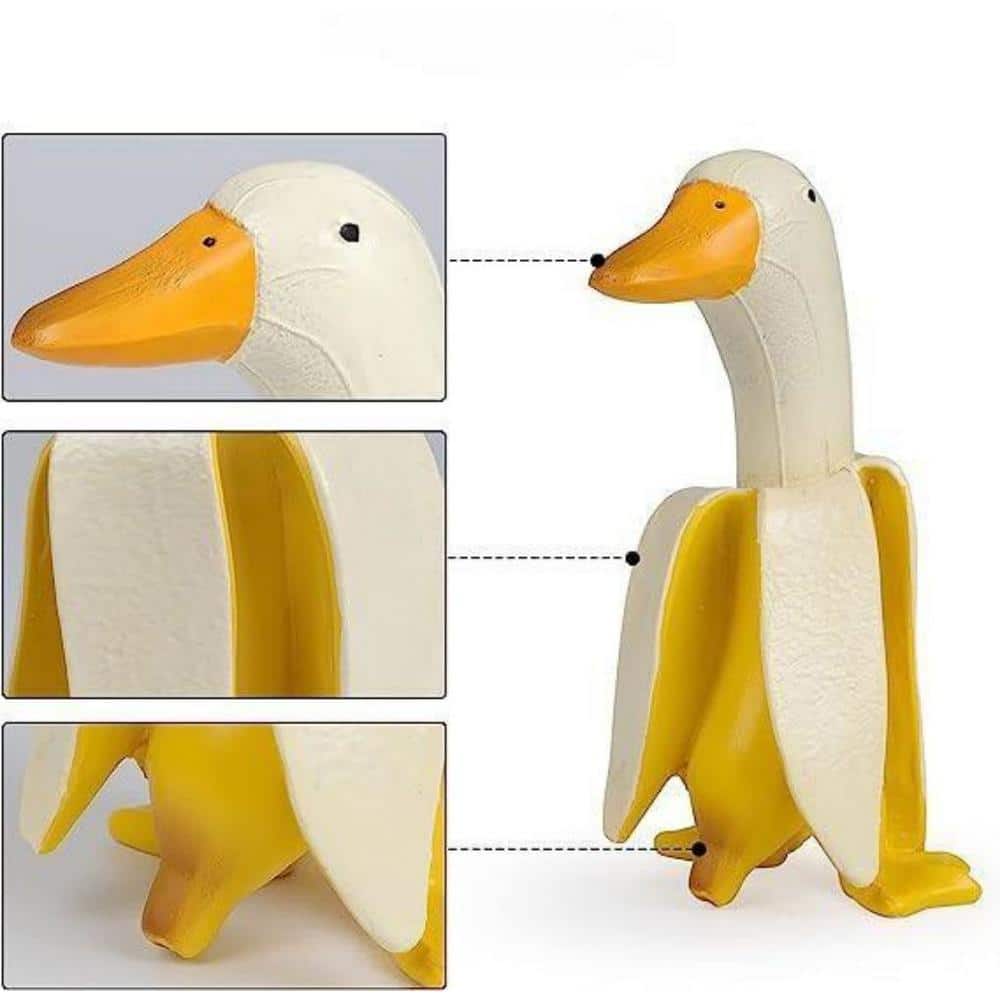 Garden Decor Statues Figurines Ornaments, Creative Resin Banana Duck Garden