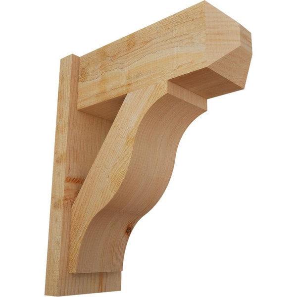 Ekena Millwork 8 in. x 24 in. x 20 in. Douglas Fir Fuston Craftsman Rough Sawn Outlooker