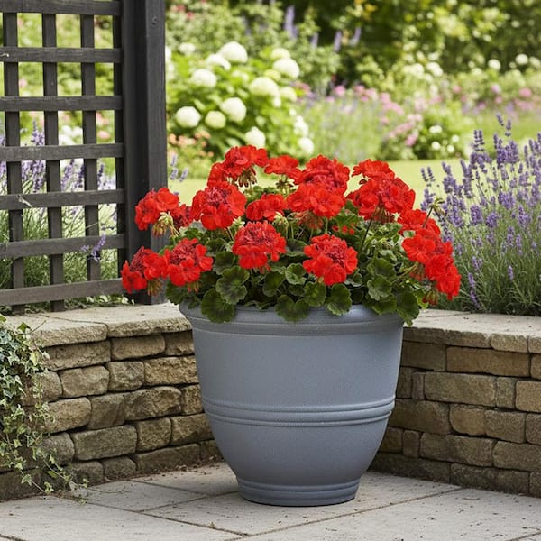 Lark & Vine Stone Grey Resin Recycled Materials Planter with