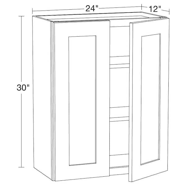 Hargrove Cinnamon Stain Plywood Shaker Assembled Wall Kitchen Cabinet Soft  Close 24 in W x 12 in D x 30 in H