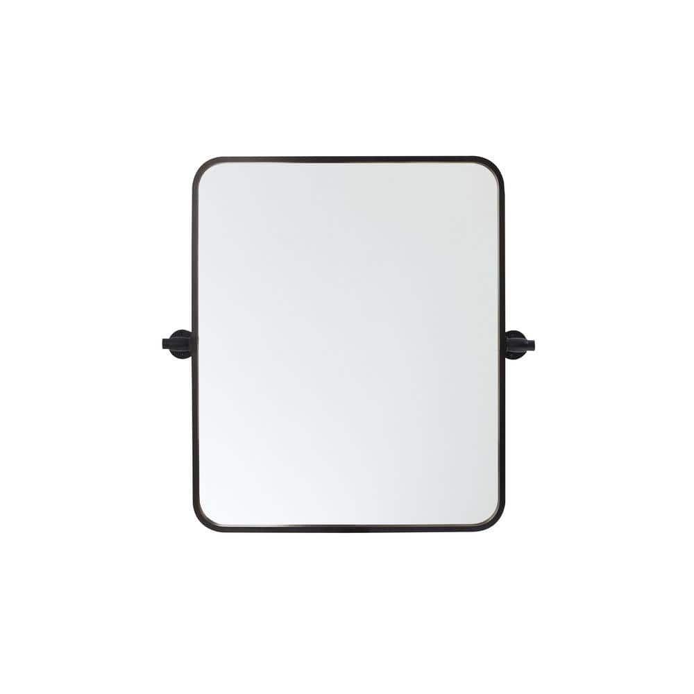 Timeless Home 20 in. W x 24 in. H Aluminum Black Pivot Mirror