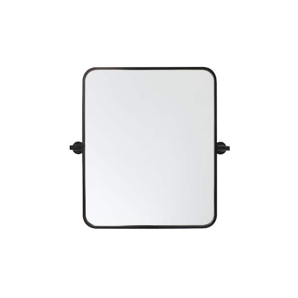 Unbranded Timeless Home 20 in. W x 24 in. H Aluminum Black Pivot Mirror