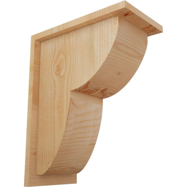 Ekena Millwork 8 in. x 14 in. x 18 in. Douglas Fir Crestline Rough Sawn Corbel with Backplate