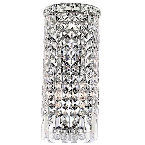 Worldwide Lighting Cascade Collection 2-Light Chrome Crystal Sconce