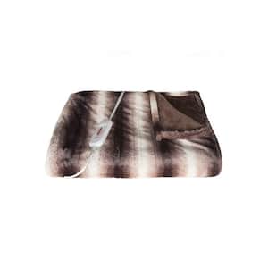Josephine Brown and White Modern Polyester Throw Blanket