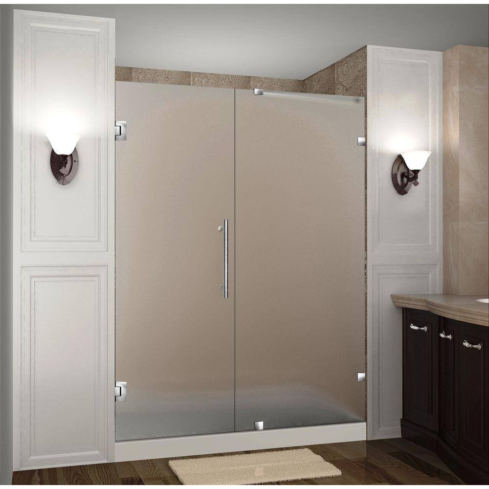 Nautis 72'' Frameless Frosted Tempered Glass Shower Door