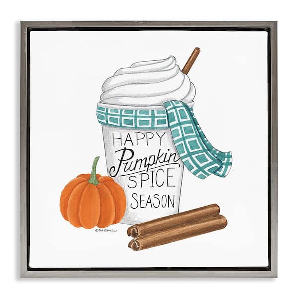 Stupell Industries Pumpkin Spice Season by Deb Strain 1-Piece Floater Frame Graphic Print Food Poster Art Print 18 in. x 18 in.