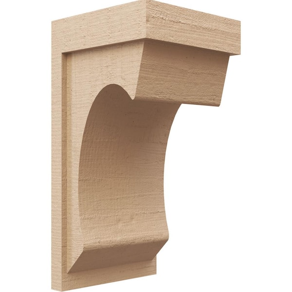 Ekena Millwork 10 in. x 20 in. x 10 in. Wide Emerson Rough Cedar Woodgrain TimberThane Corbel, Primed Tan
