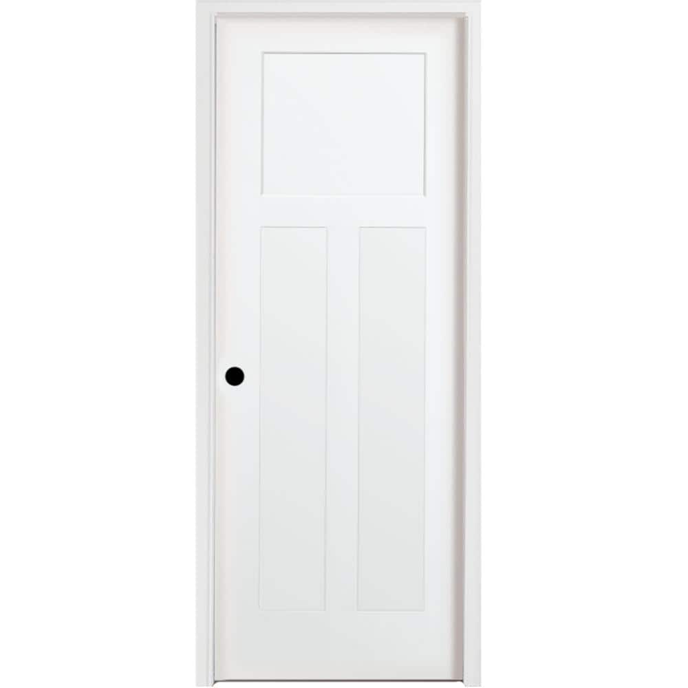 Steves & Sons 30 in. x 80 in. 3-Panel Craftsman Right-Hand Solid Core ...