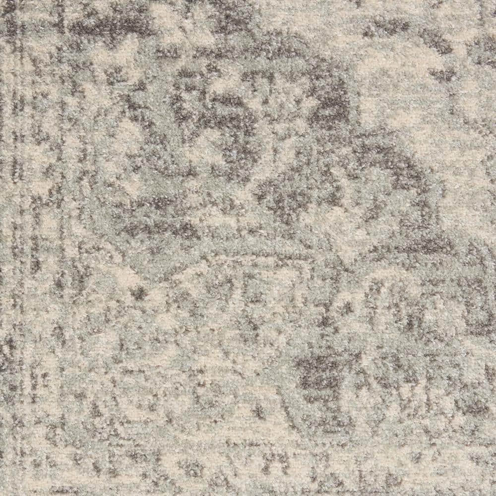 Ivory-Grey Tranquil Medallion 2'x4' Synthetic Area Rug