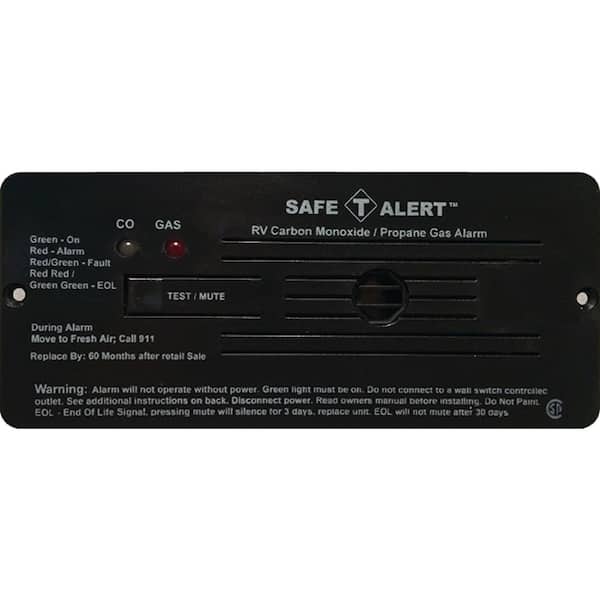 MTI Industries 35 Series 12-Volt Safe-T-Alert Flush Mount RV Dual Carbon Monoxide/Propane Alarm in Black