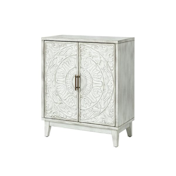 JAYDEN CREATION Erendira White 30 in. Wood Accent Cabinet with Hidden Drawer