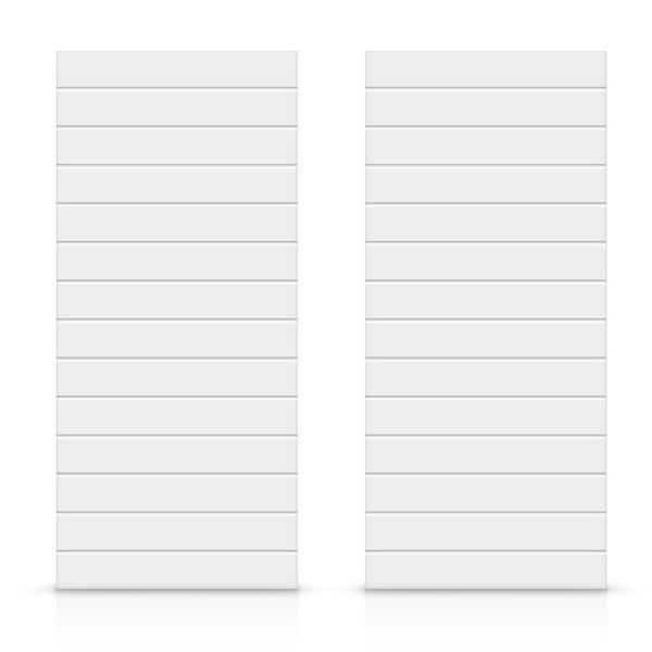 CALHOME 48 in. x 80 in. Hollow Core White Painted Composite MDF Interior Double Closet Sliding Doors