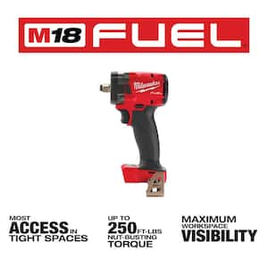 M18 FUEL GEN-3 18V Lithium-Ion Brushless Cordless 1/2 in. Compact Impact Wrench with Friction Ring (Tool-Only)