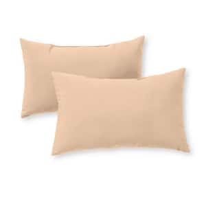 Solid Stone Lumbar Outdoor Throw Pillow (2-Pack)