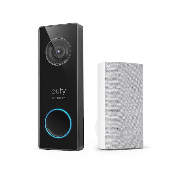 eufy Security Video Doorbell 2K Pro Wi-Fi Wired Smart Video Camera with Chime in Black