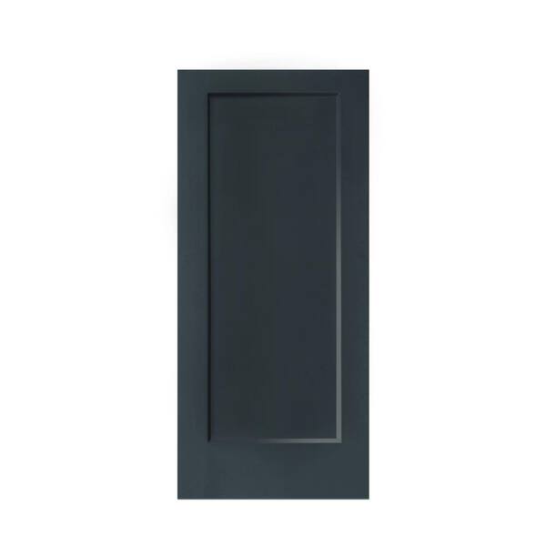 CALHOME 30 in. x 80 in. 1-Panel Shaker Charcoal Gray Painted Solid Core Composite Interior Barn Door Slab