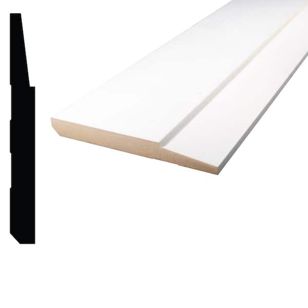 5/8 in. D x 5-1/2 in. W x 96 in. L Primed White MDF Step Baseboard Moulding