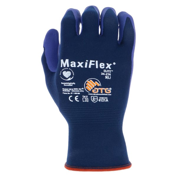 ATG MaxiFlex Elite Unisex Large Blue Ultra Lightweight Nitrile