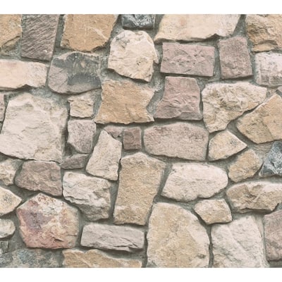 Stone Look Wallpaper Home Decor The Home Depot