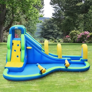 Inflatable Water Slide Kids Bounce House Castle Splash Water Pool with 680-Watt Blower