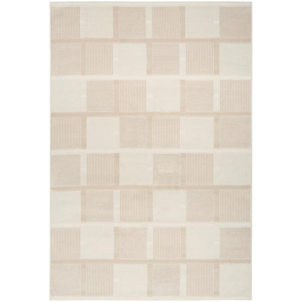 Nourison Nordic Ivory Taupe 4 ft. x 6 ft. All-over design Contemporary Area Rug