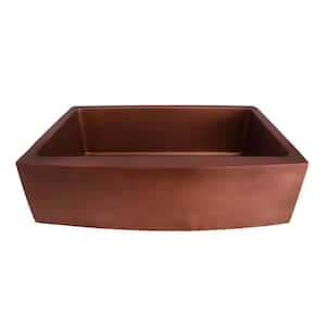 Emelina Farmhouse Apron Front Copper 33 in. Single Bowl Kitchen Sink